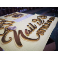 Stainless steel mirror gold led letter sign shop name board designs